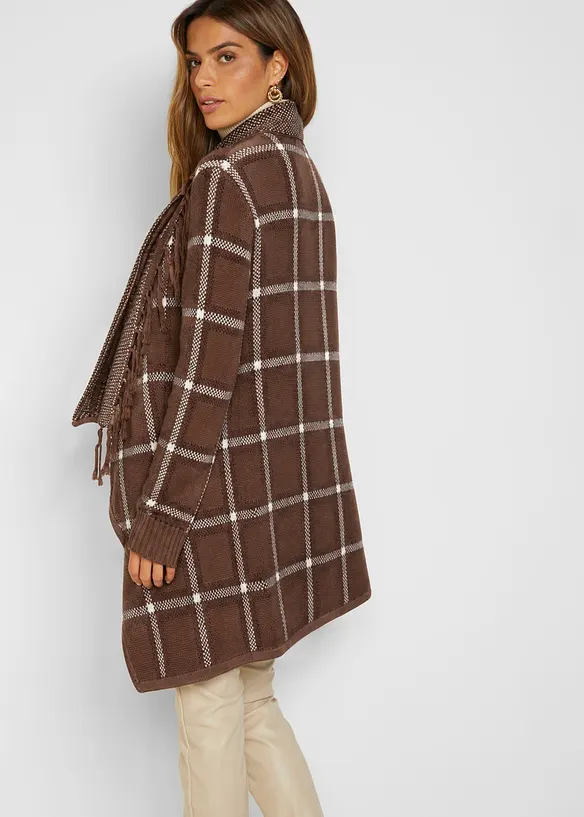 L&aring;ng cardigan med fransar, bonprix