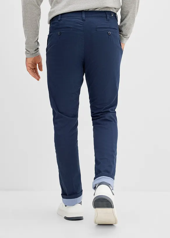 Chinos med reglerbar midja och v&auml;rmande foder, bonprix