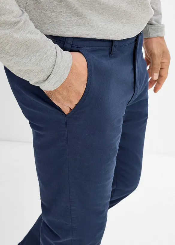 Chinos med reglerbar midja och v&auml;rmande foder, bonprix