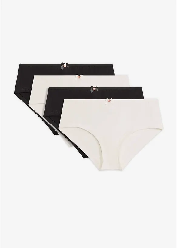 Hipstertrosa med ekologisk bomull (4-pack), bonprix
