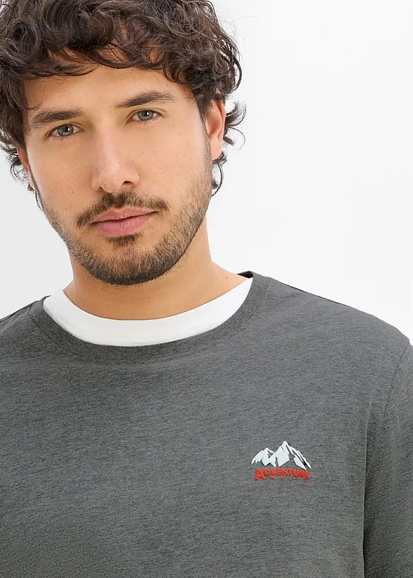 L&aring;ng&auml;rmad T-shirt med ekologisk bomull, bonprix