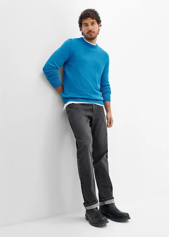 Finstickad tr&ouml;ja i Regular Fit, bonprix