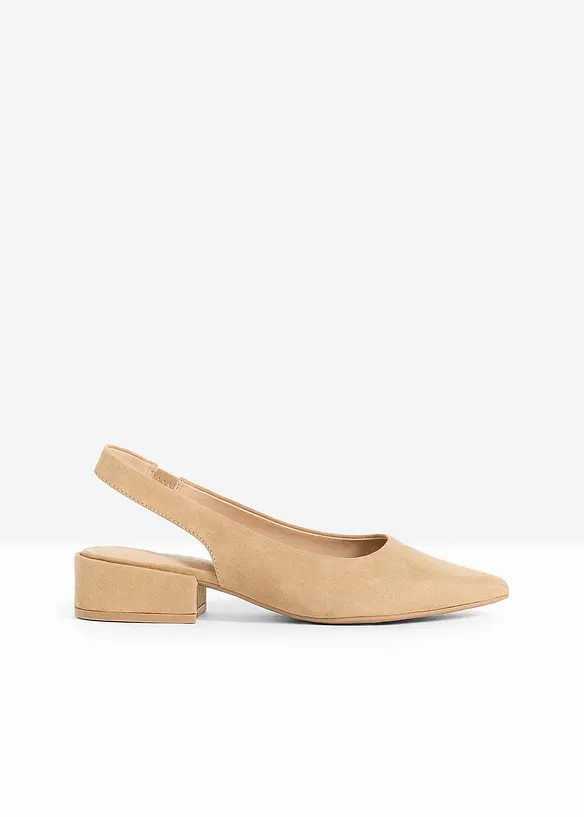 Slingbackpumps med l&aring;g blockklack, bonprix