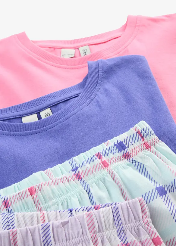 2 pyjamasar av ekologisk bomull (set i 4 delar), bonprix