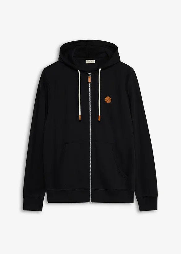 Munkjacka med detaljer i skinnimitation, bonprix