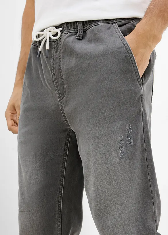 Joggerjeans med res&aring;rmidja, Regular Fit, Straight, bonprix