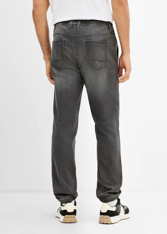Joggerjeans med res&aring;rmidja, Regular Fit, Straight, bonprix