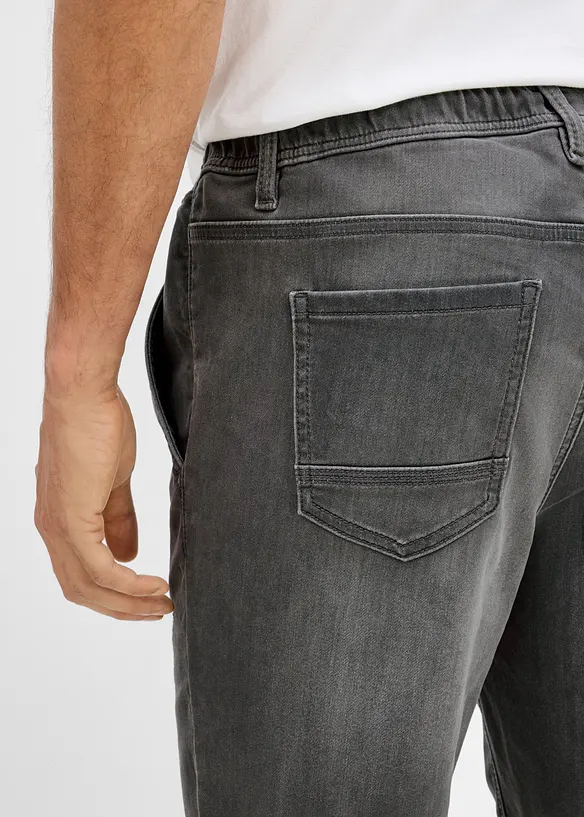 Joggerjeans med res&aring;rmidja, Regular Fit, Straight, bonprix