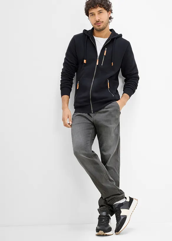 Joggerjeans med res&aring;rmidja, Regular Fit, Straight, bonprix