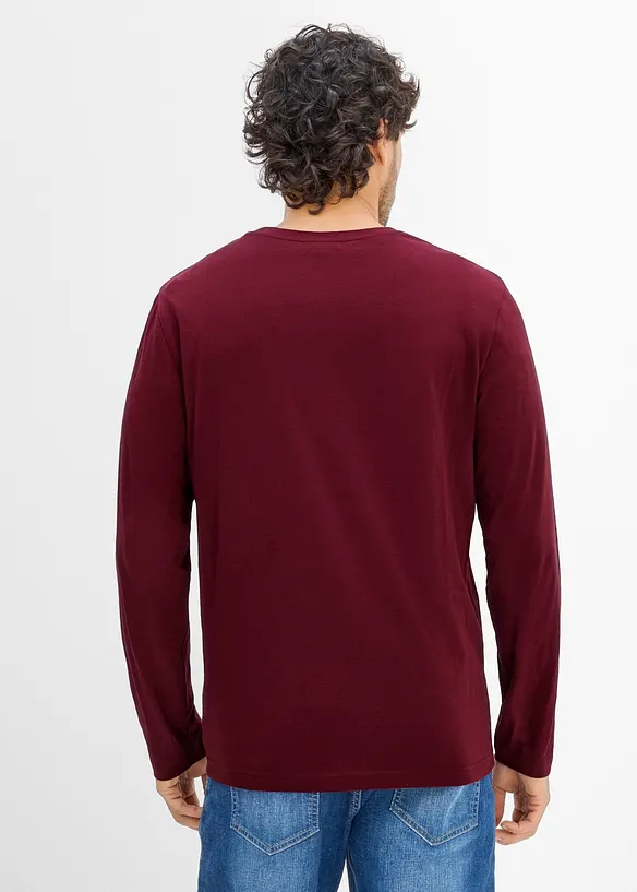 L&aring;ng&auml;rmad T-shirt av ekologisk bomull (2-pack), bonprix