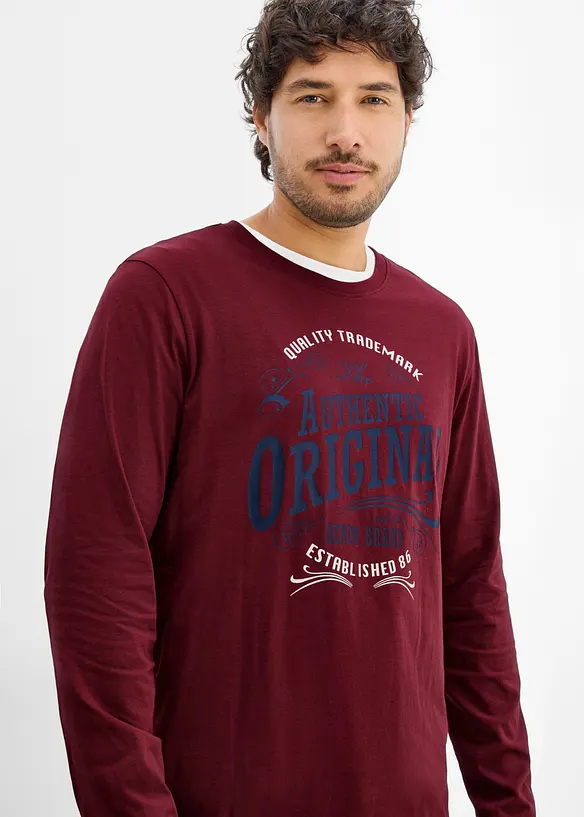 L&aring;ng&auml;rmad T-shirt av ekologisk bomull (2-pack), bonprix