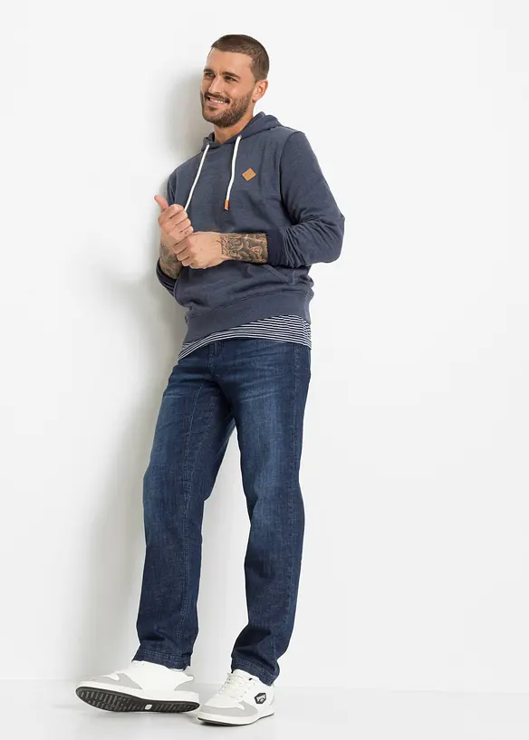 Classic Fit Jeans med f&ouml;rst&auml;rkt gren, Tapered, bonprix