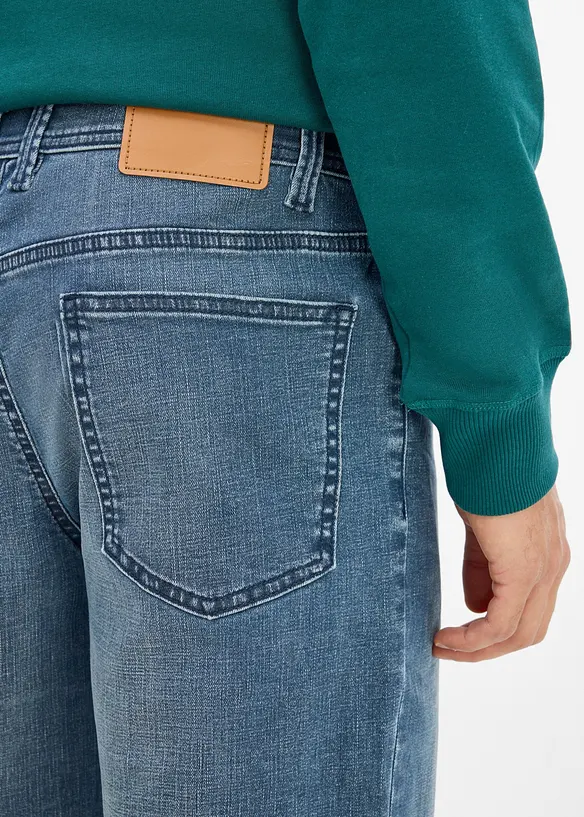 Classic Fit Jeans med f&ouml;rst&auml;rkt gren, Tapered, bonprix
