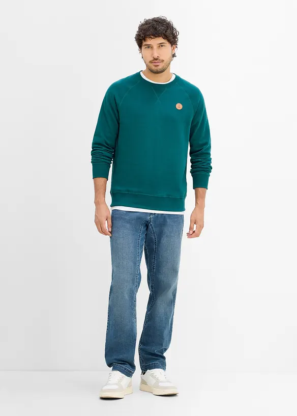 Classic Fit Jeans med f&ouml;rst&auml;rkt gren, Tapered, bonprix