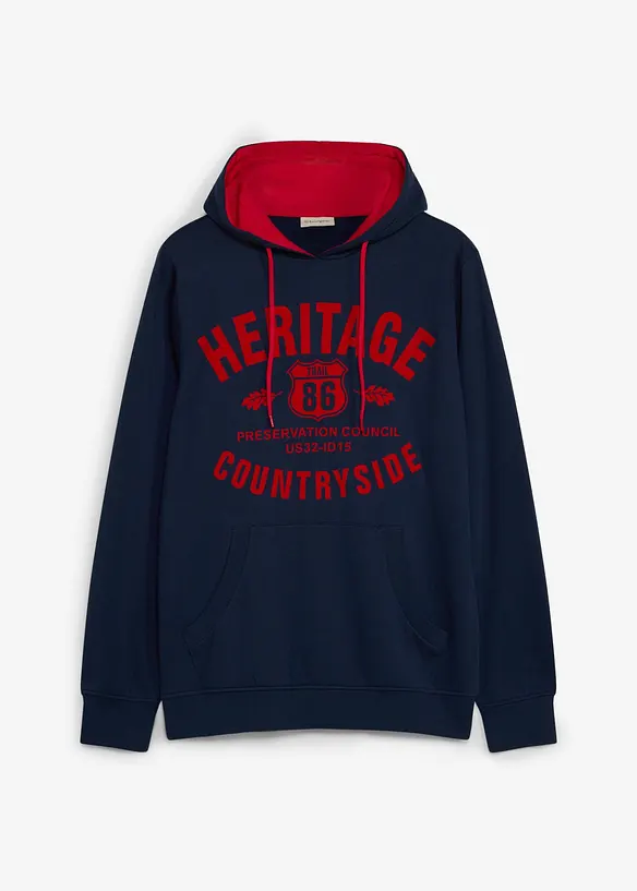 Sweatshirt med huva och tryck, bonprix