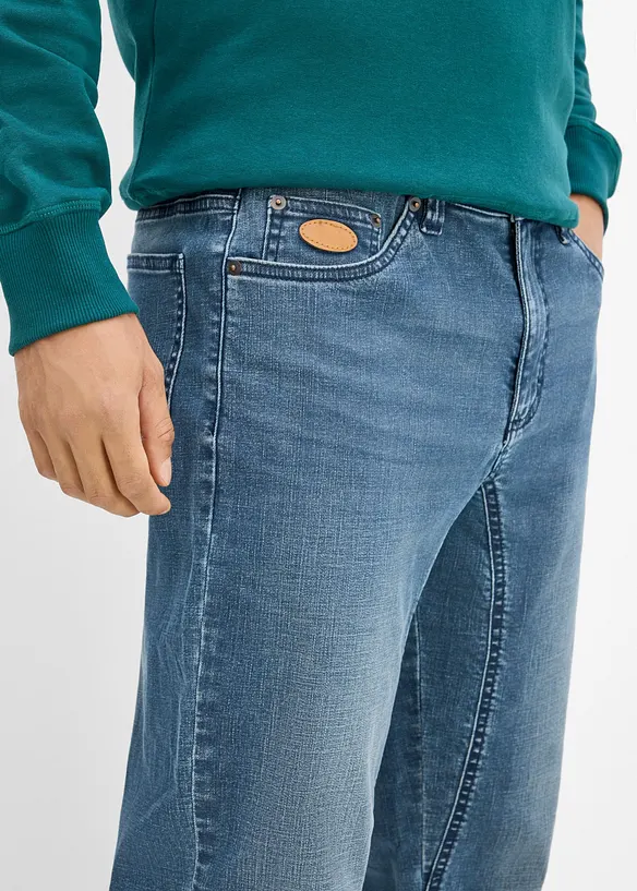 Classic Fit Jeans med f&ouml;rst&auml;rkt gren, Tapered, bonprix