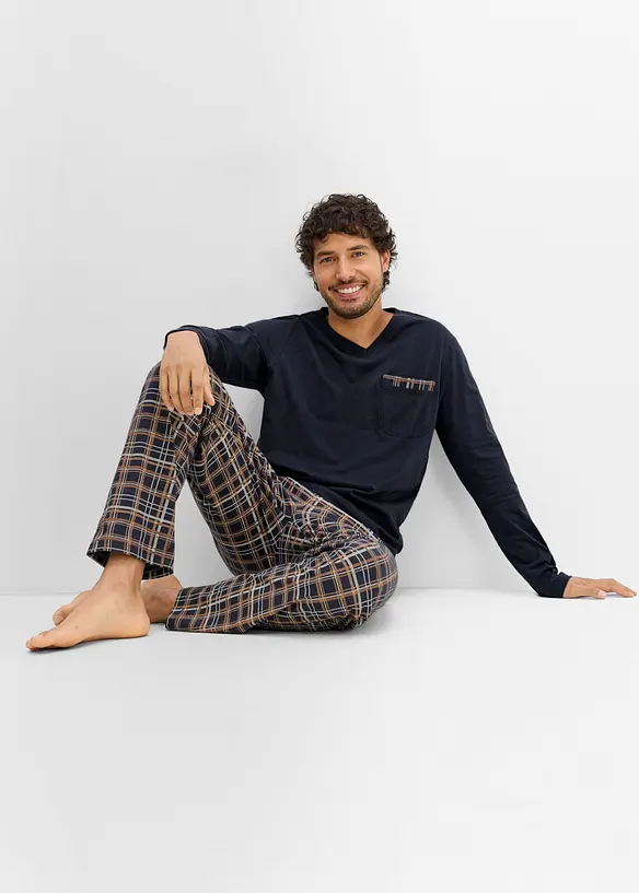 L&aring;ng&auml;rmad pyjamas med ekologisk bomull, bonprix