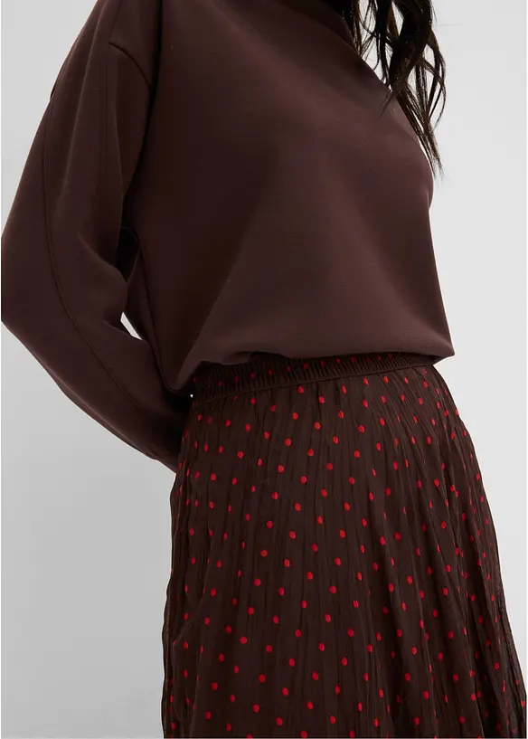 Chiffongkjol i krinklat material, bonprix