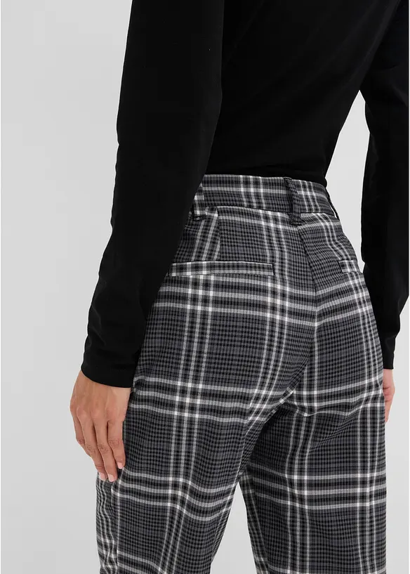 Byxa med stretch och rutigt m&ouml;nster, bonprix