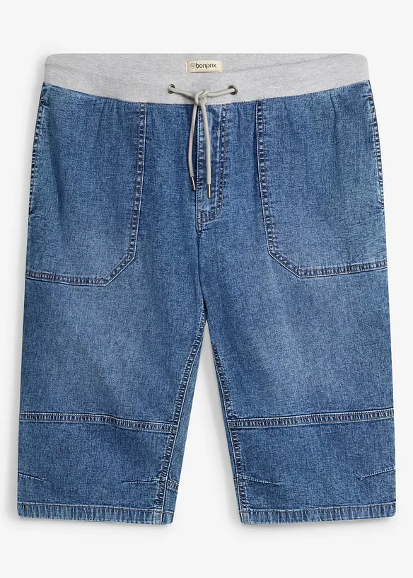 L&aring;nga dra p&aring;-jeansshorts, avslappnad passform, bonprix