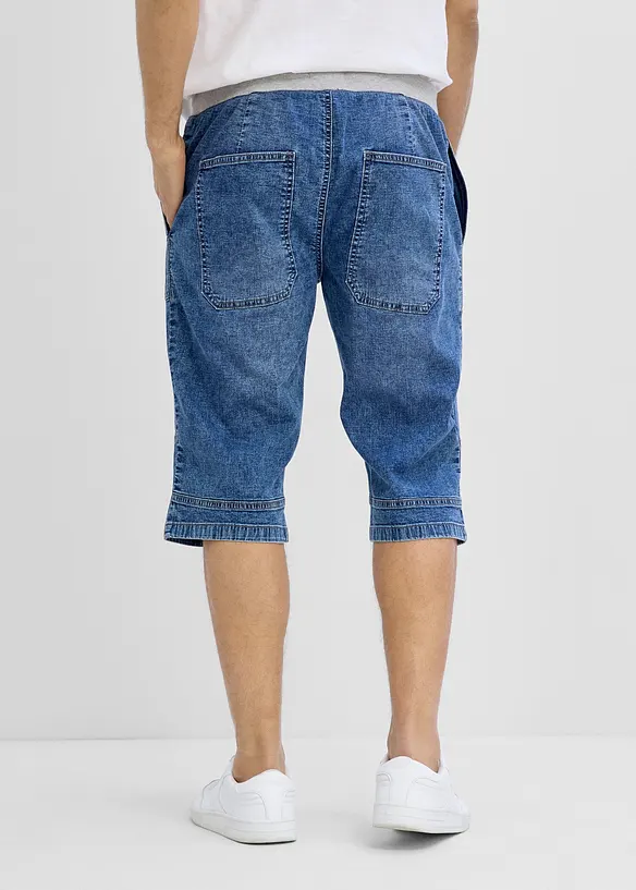 L&aring;nga dra p&aring;-jeansshorts, avslappnad passform, bonprix