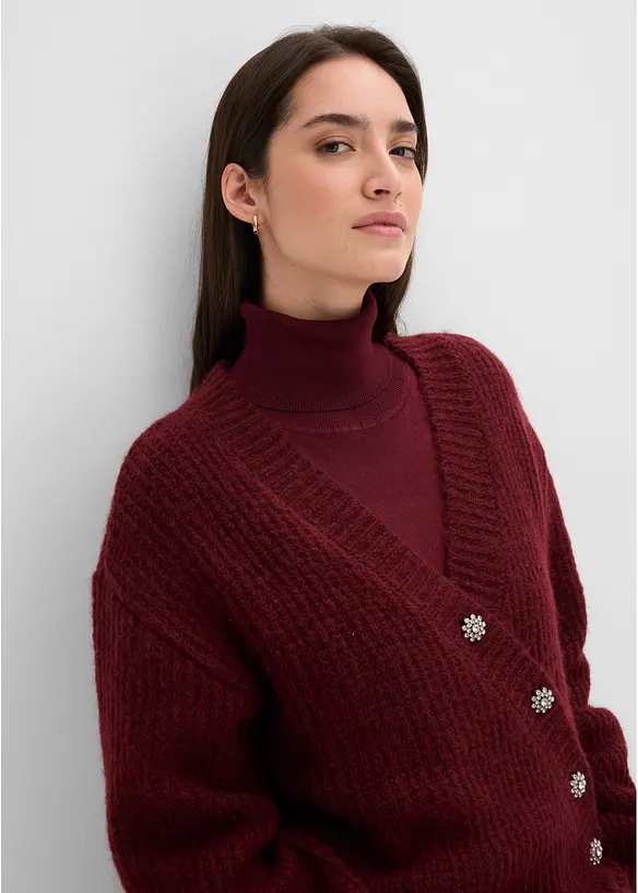 Cardigan med dekorativa knappar, bonprix