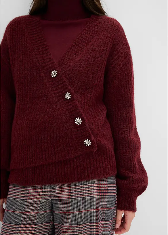 Cardigan med dekorativa knappar, bonprix