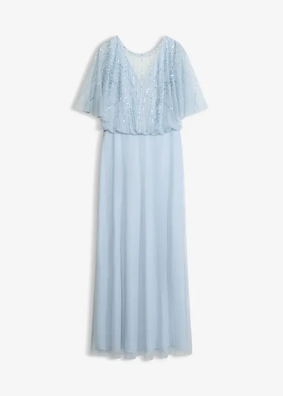 Maxikl&auml;nning i tunn tyll med paljettbroderi, bonprix