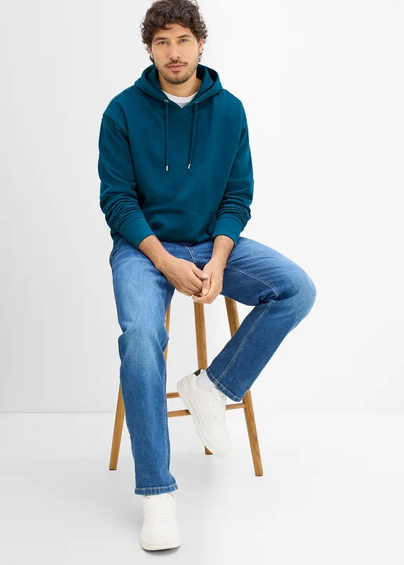 Sweatshirt med huva, avslappnad passform, bonprix