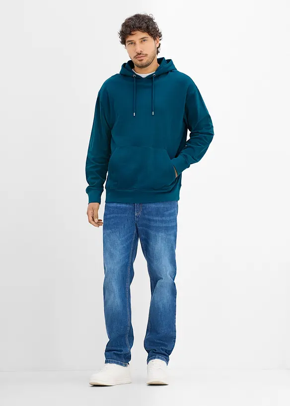 Sweatshirt med huva, avslappnad passform, bonprix