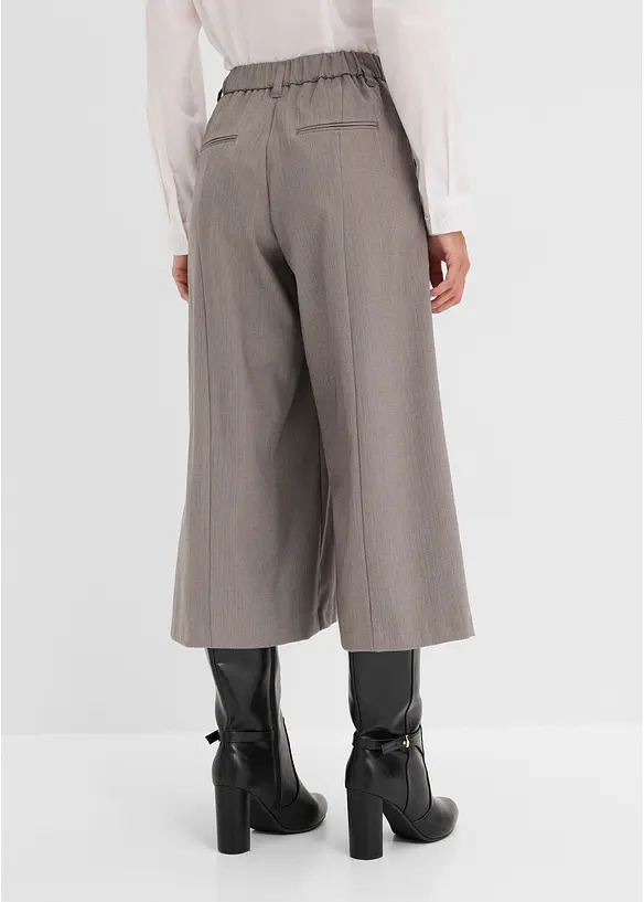 Fiskbensm&ouml;nstrad byxa med yllelook, bonprix