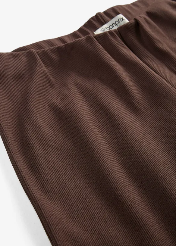 Ribbad byxa av materialmix med ekologisk bomull, bonprix