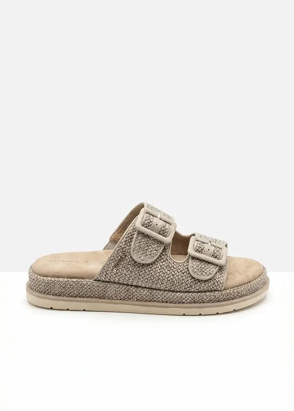 Toffla fr&aring;n Tom Tailor med virkad look och plat&aring;sula, Tom Tailor