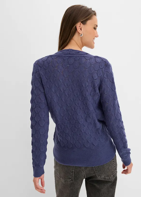 H&aring;lm&ouml;nstrad tr&ouml;ja med omlottlook, bonprix