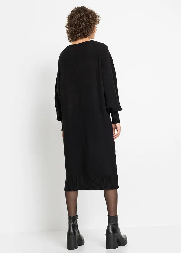 Stickad, mellanl&aring;ng oversizekl&auml;nning, bonprix