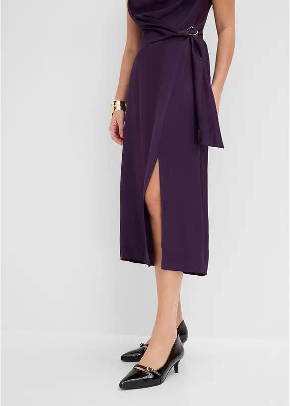 Midikl&auml;nning av satin med mjukt fall, bonprix