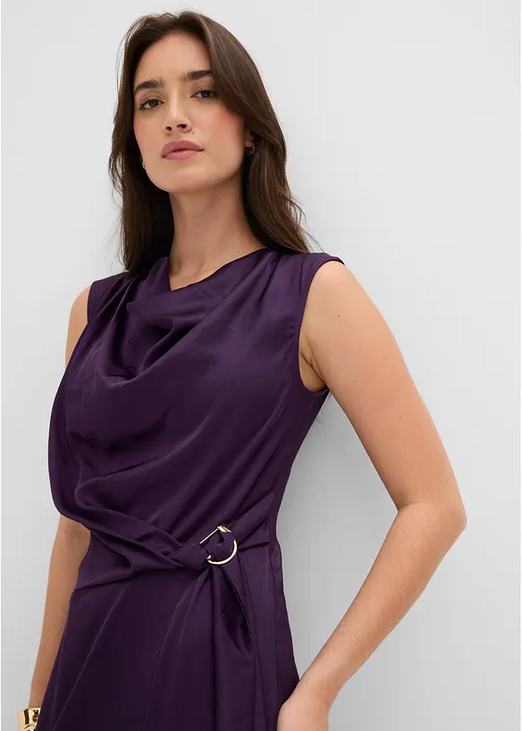 Midikl&auml;nning av satin med mjukt fall, bonprix