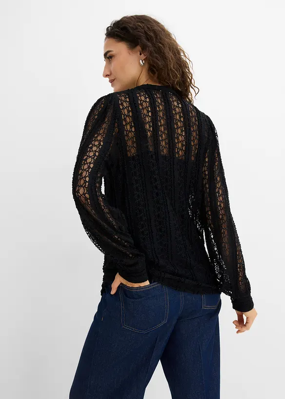 Jerseyblus med linne (2-delat set), bonprix