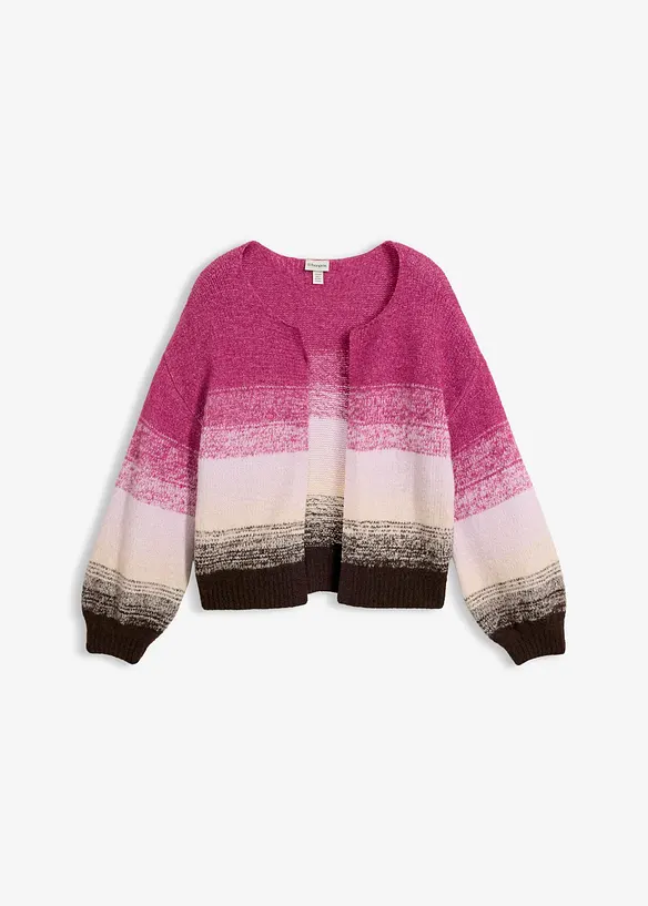 Grovstickad cardigan av mjuk materialmix, bonprix