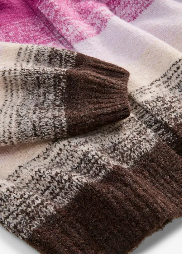 Grovstickad cardigan av mjuk materialmix, bonprix
