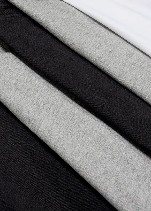 L&aring;ng&auml;rmad T-shirt med ekologisk bomull (5-pack), bonprix