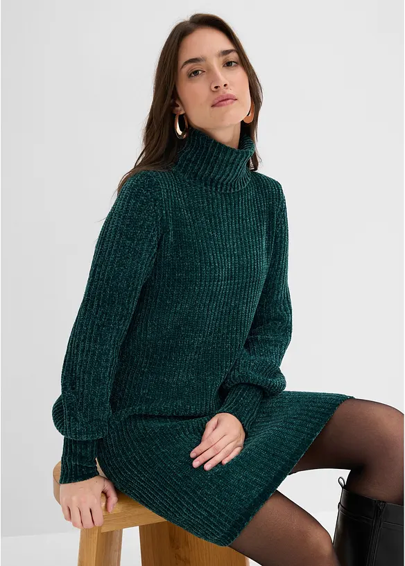 Stickad chenillekl&auml;nning i &aring;tervunnen polyester, bonprix