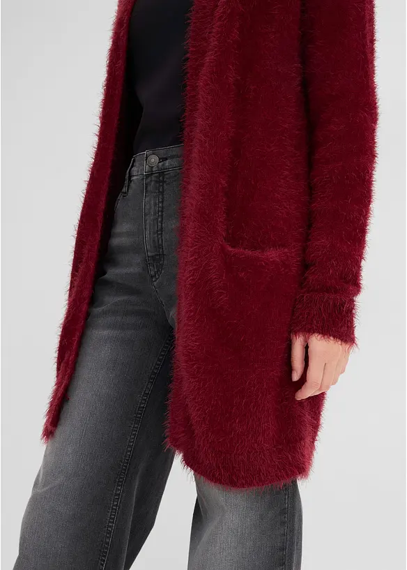 L&aring;ng cardigan med fluffig stil, bonprix