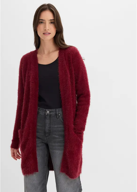 L&aring;ng cardigan med fluffig stil, bonprix
