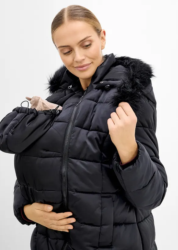Mammat&auml;ckjacka med babyficka och avtagbar fuskp&auml;lsbes&auml;ttning, bonprix