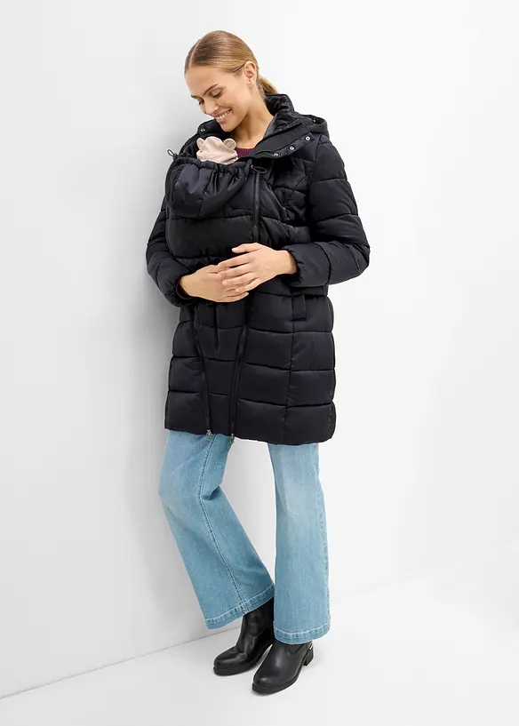 Mammat&auml;ckjacka med babyficka och avtagbar fuskp&auml;lsbes&auml;ttning, bonprix