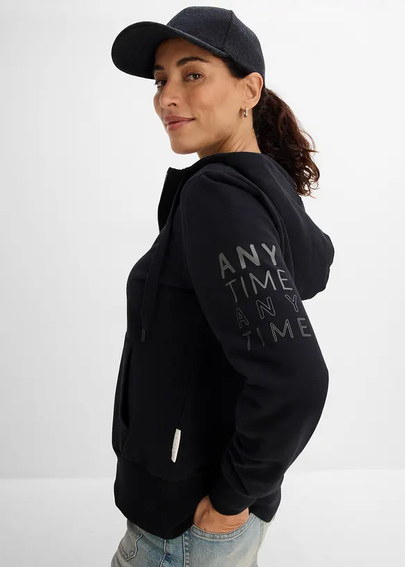 Mjuk sweatshirt med huva, av stabil bomullsmix, bonprix