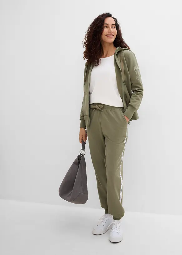 Mjuk sweatshirt med huva, av stabil bomullsmix, bonprix