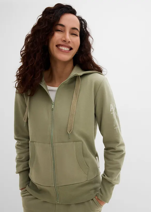 Mjuk sweatshirt med huva, av stabil bomullsmix, bonprix
