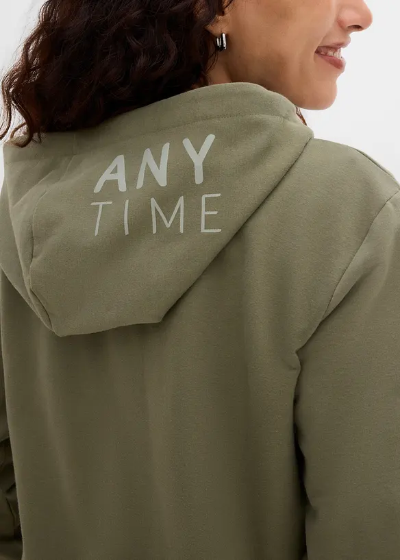 Mjuk sweatshirt med huva, av stabil bomullsmix, bonprix